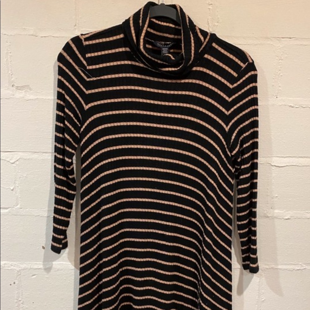 Turtleneck striped dress